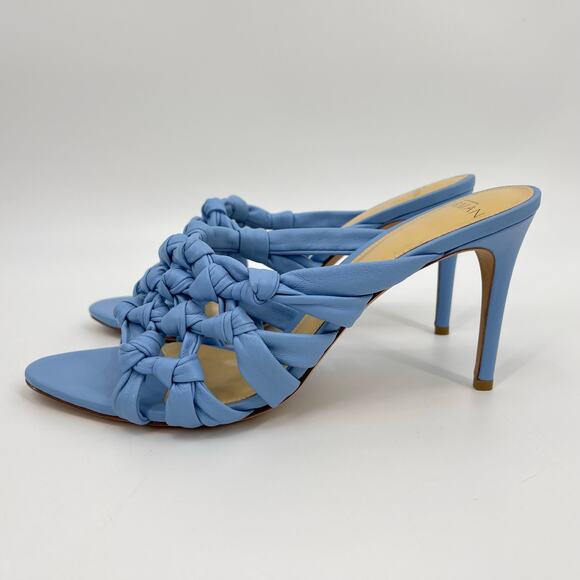 Alexandre Birman | Solange Intreccio 85 Blue Woven Leather Mules 40 / US 10 - Picture 6 of 16